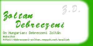 zoltan debreczeni business card